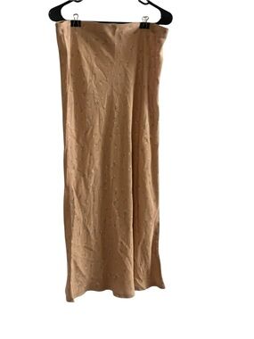 Wild Fable Tan Floral Midi Slip Skirt L